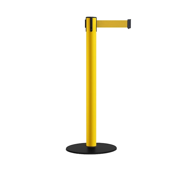 Montour Line Retr. Belt Stanchion, Low Base, 3in YLW Post 14' YLW Belt S660-YW-YW-140 - main